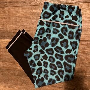 Zipravs Blue and Black Leopard Print Leggings